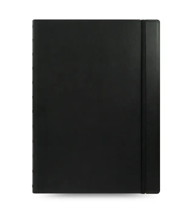 Filofax Notebook A4 carnet noir à spirale simili-cuir