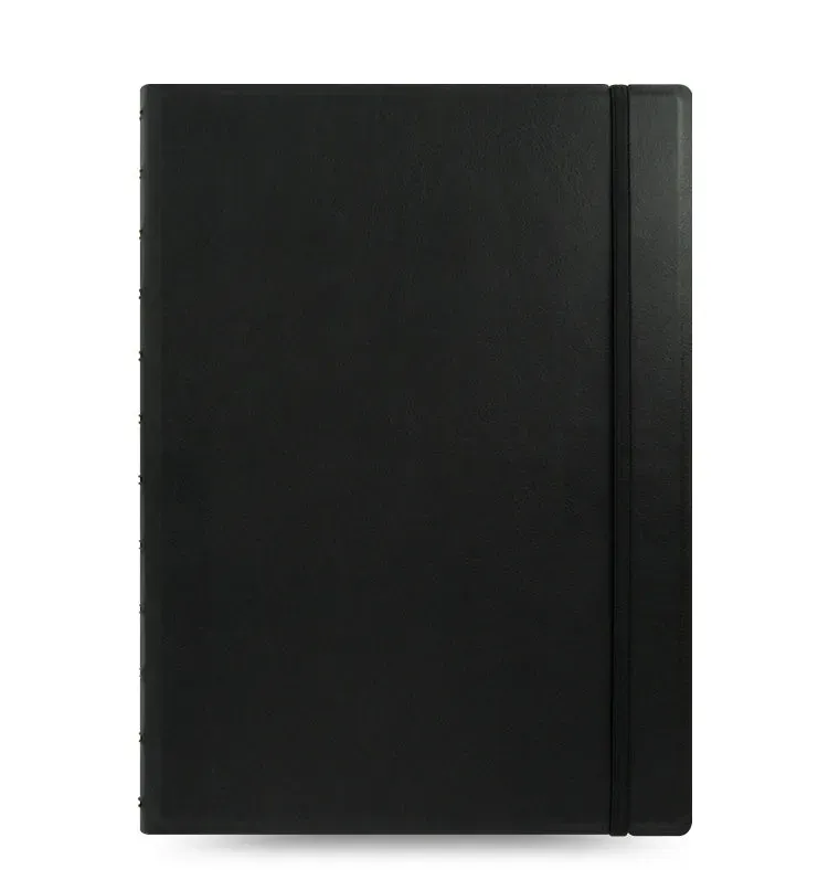 Filofax Notebook A4 carnet noir à spirale simili-cuir