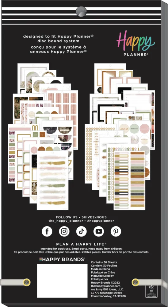 Happy Planner Moody Florals stickers Big 851 autocollants