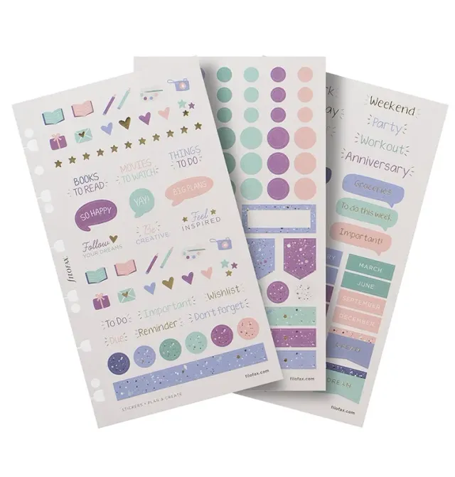 Filofax Expressions stickers repositionnables pastel doré