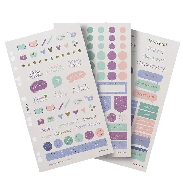 Filofax Expressions stickers repositionnables pastel doré