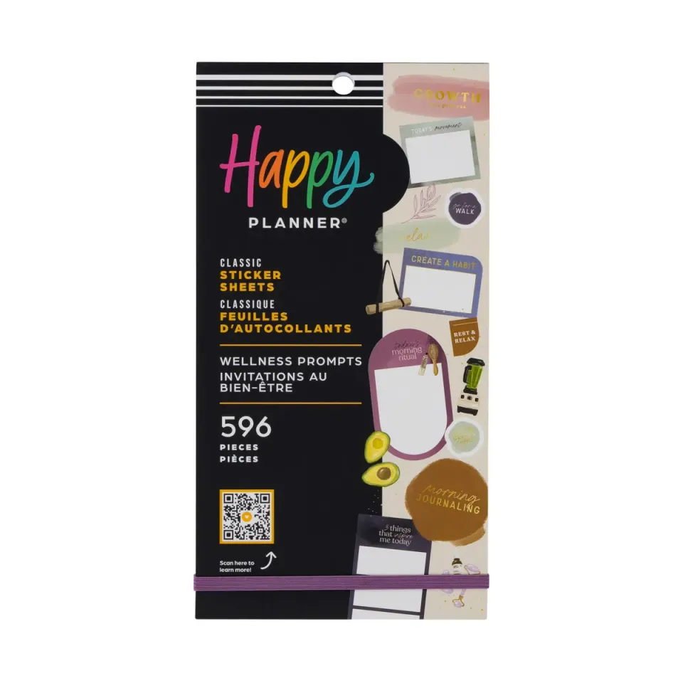 Happy Planner Wellness Prompts Classic stickers 596 bien-être