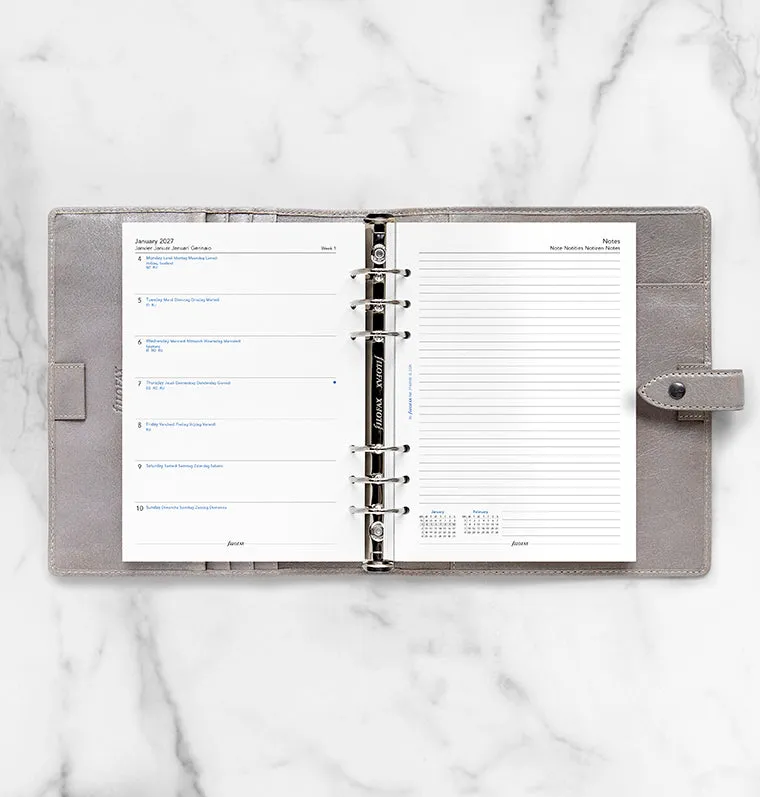 Filofax Classic recharge agenda 2027 A5 semaine/page multilingue