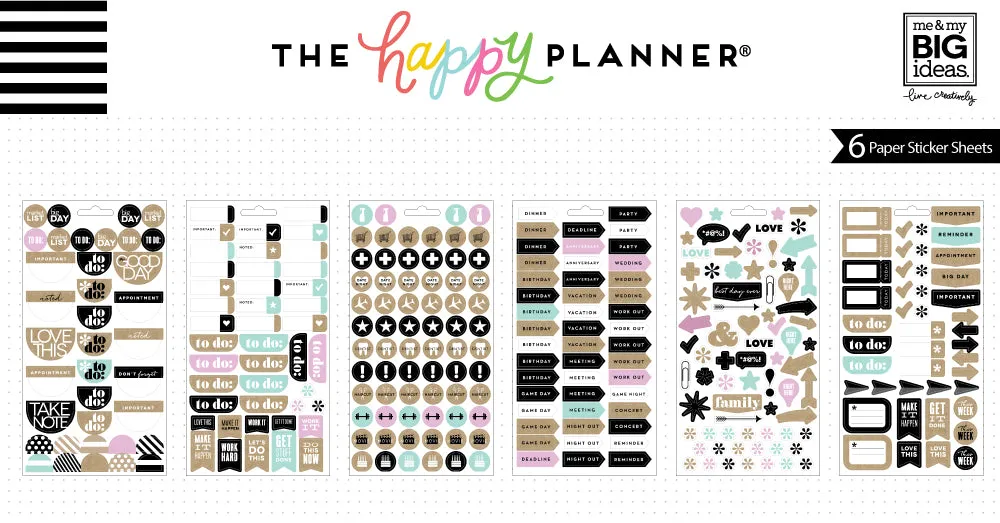 Happy Planner To Do Neutral stickers to-do neutres