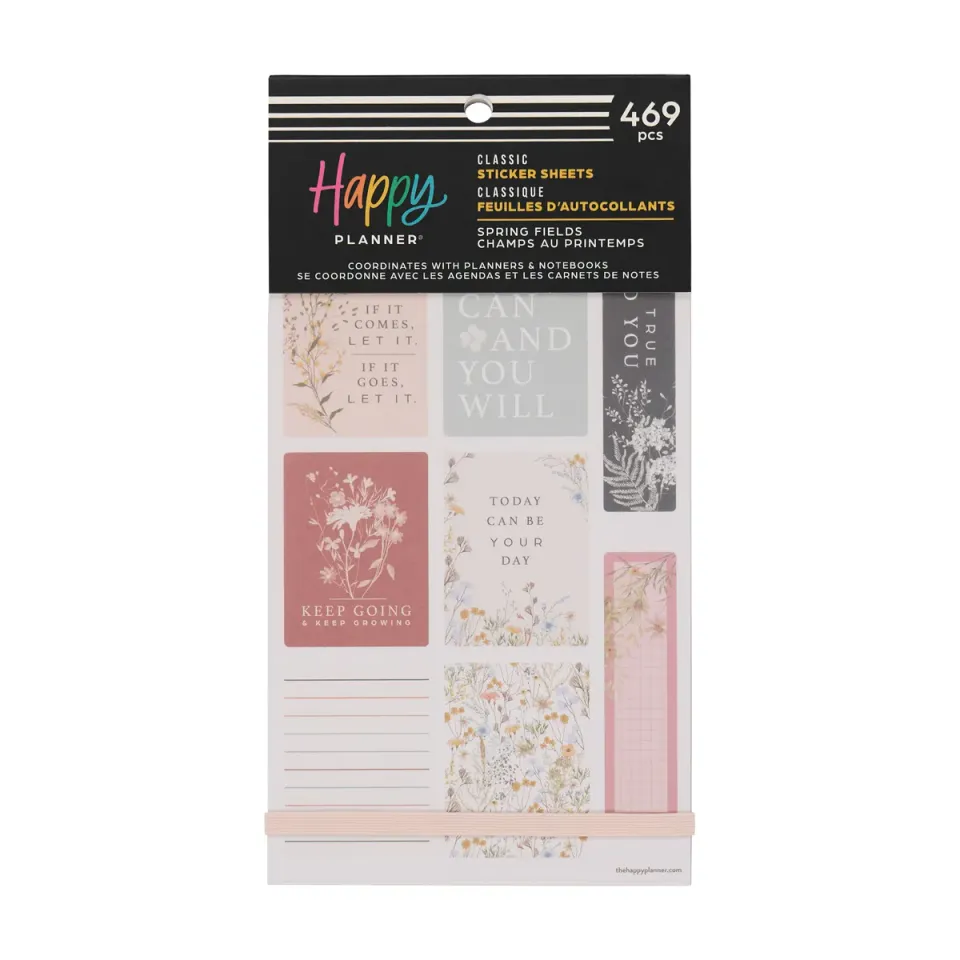 Happy Planner Spring Fields stickers Classic 30 feuilles floral