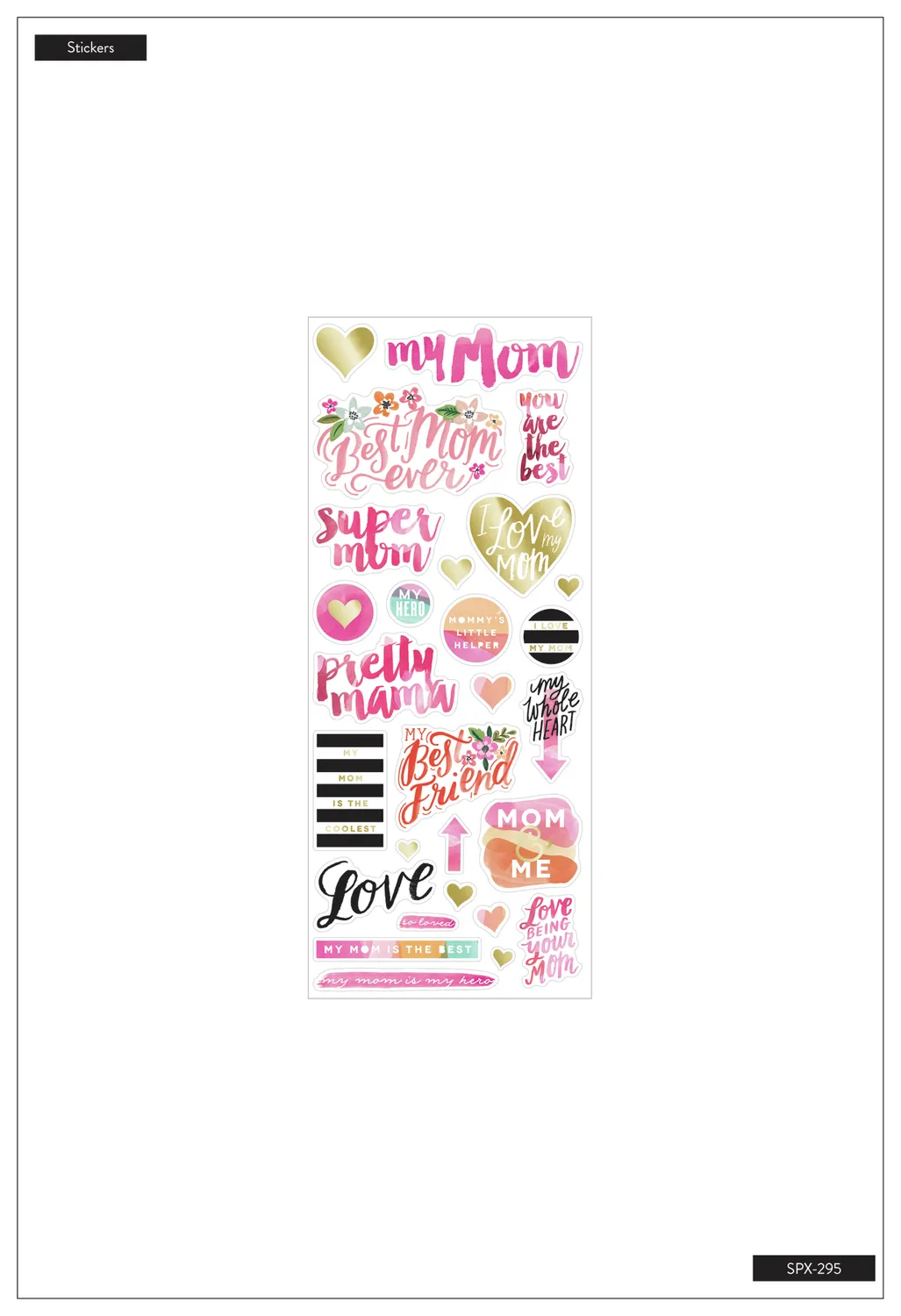 Happy Planner Super Mom planche stickers maman doré