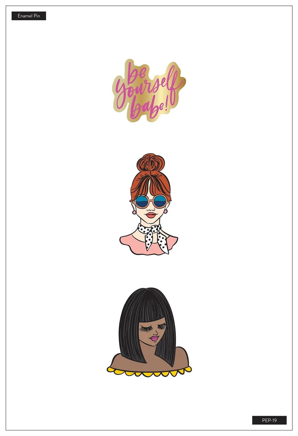 Happy Planner Rongrong Be Yourself pins émail lot de 3