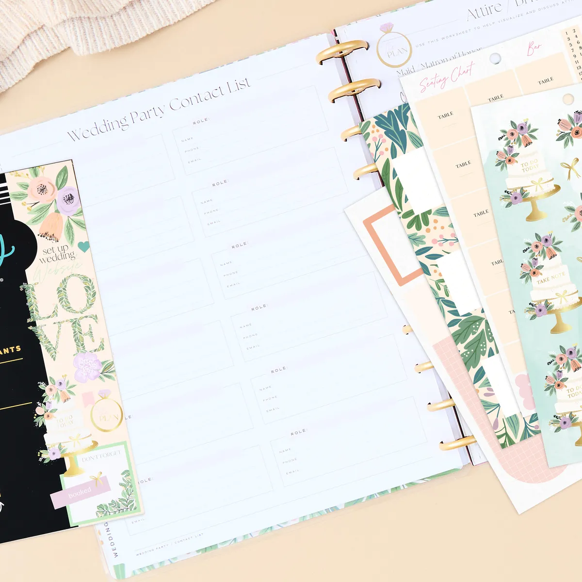 Happy Planner Garden Wedding stickers Big x1322 doré