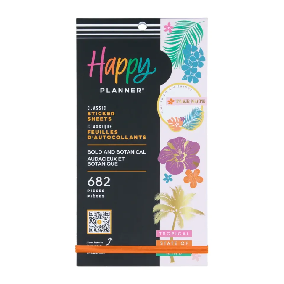 Happy Planner Bold & Botanical stickers 682 pièces tropical