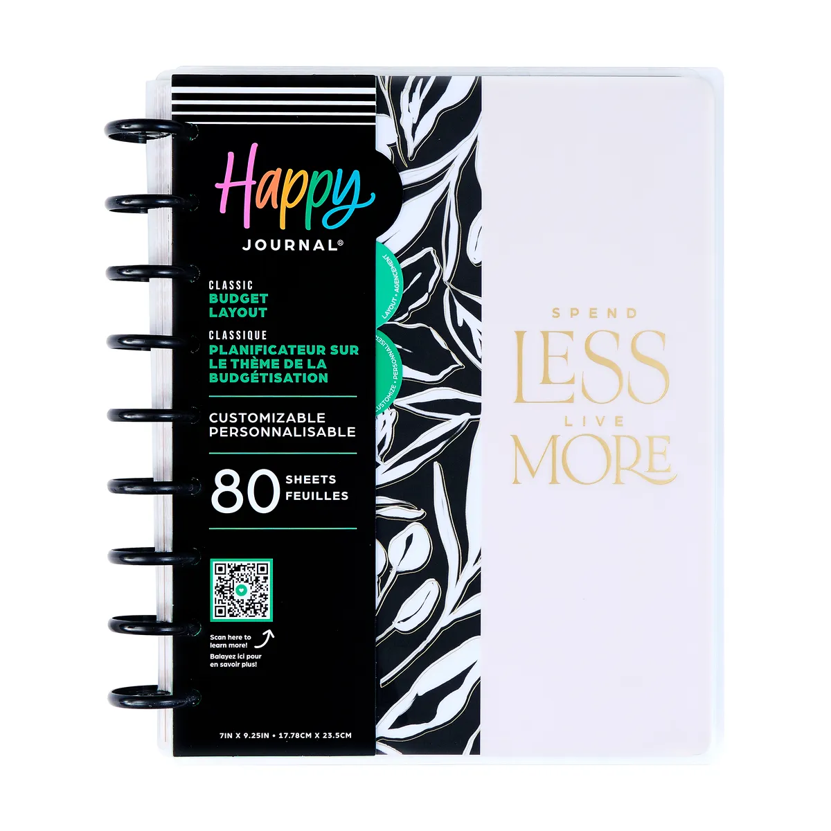 Happy Planner Sketchy Floral journal budget guidé 80 pages