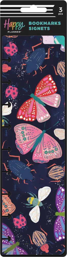 Happy Planner Midnight Botanical marque-pages Classic x3