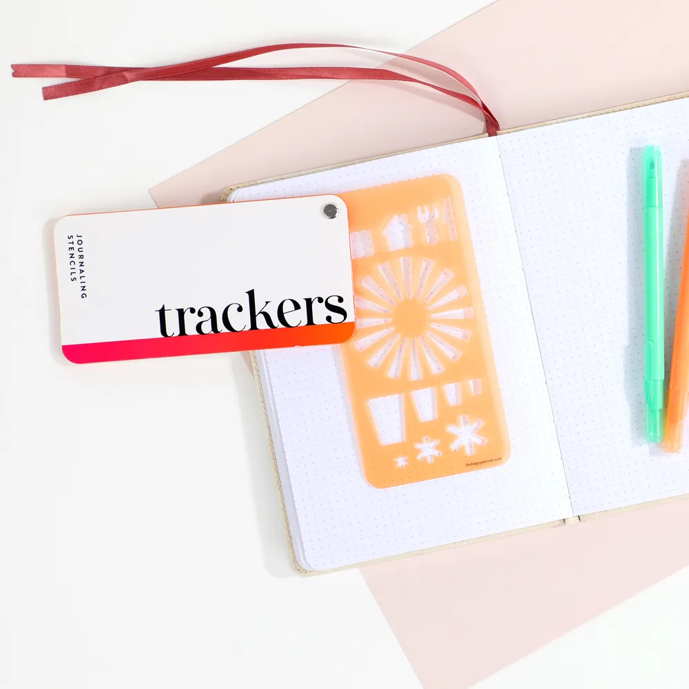 Happy Planner Trackers pochoir éventail 5 planches