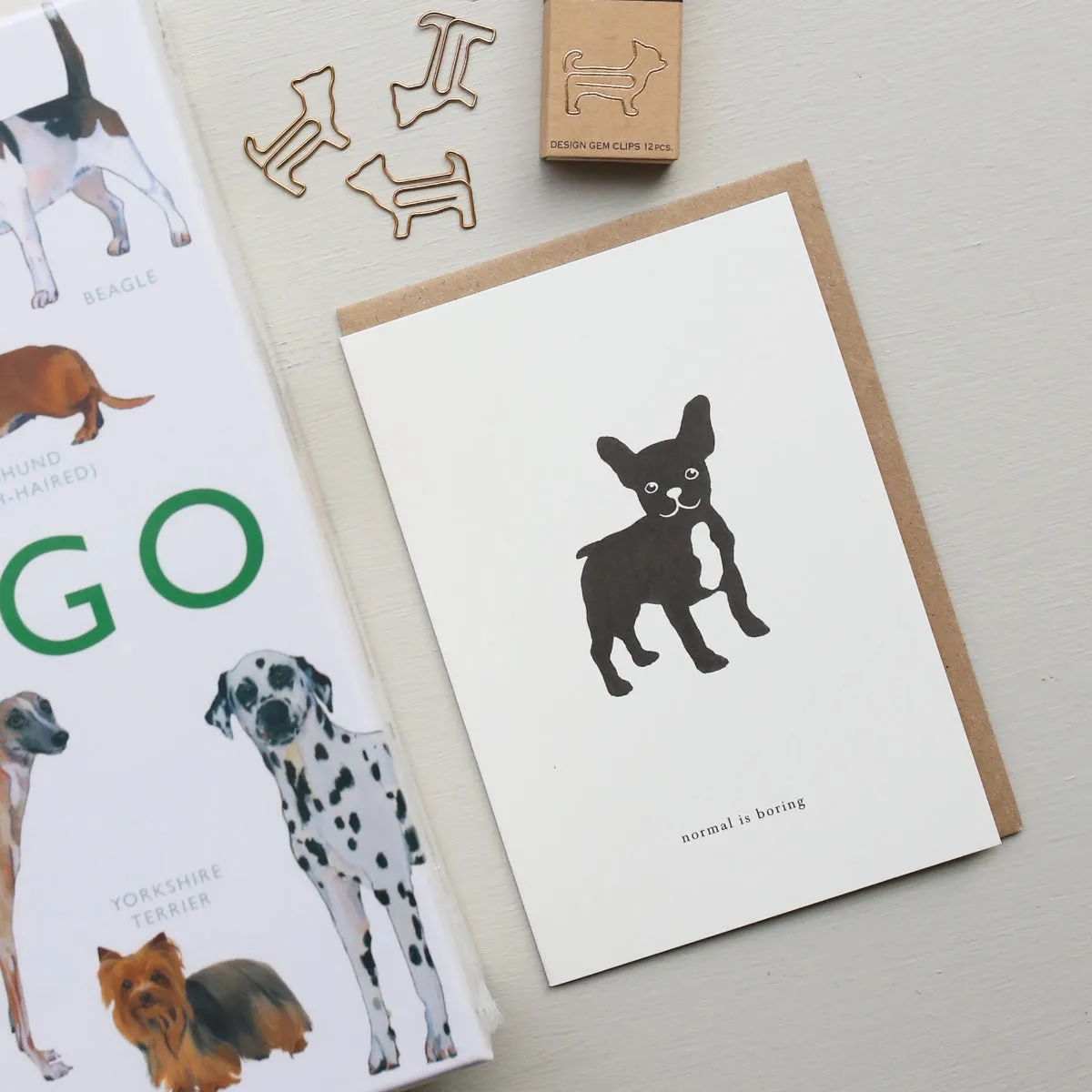 Kartotek Frenchie carte de voeux chien normal is boring