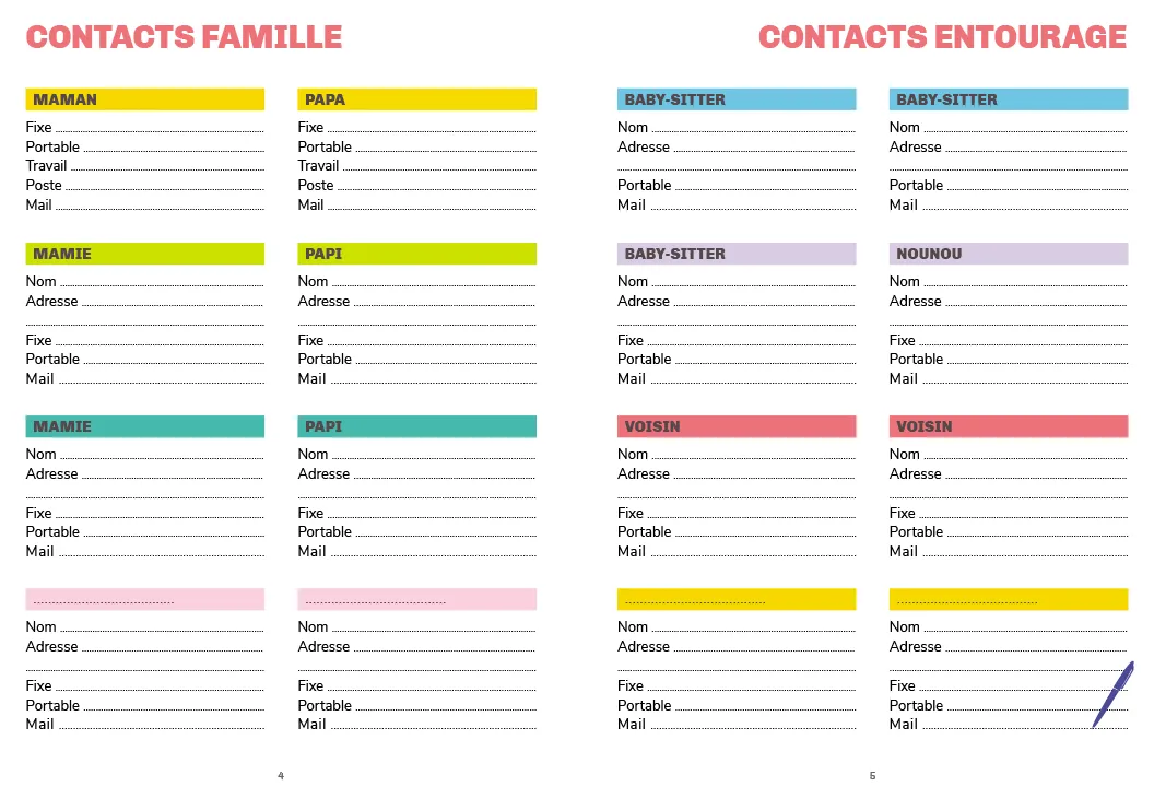 Frigobloc Ultra Simple agenda famille semainier stickers 2023