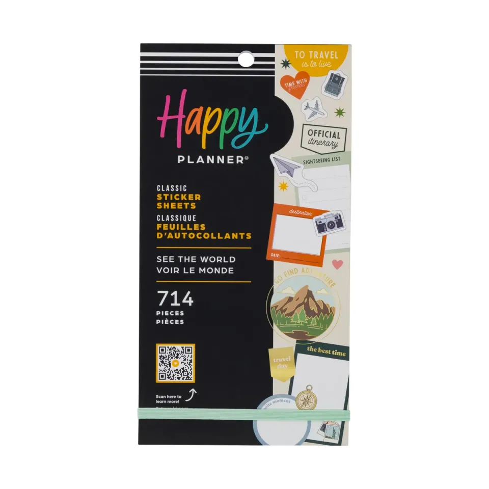 Happy Planner See the World Classic autocollants voyage 714 pièces