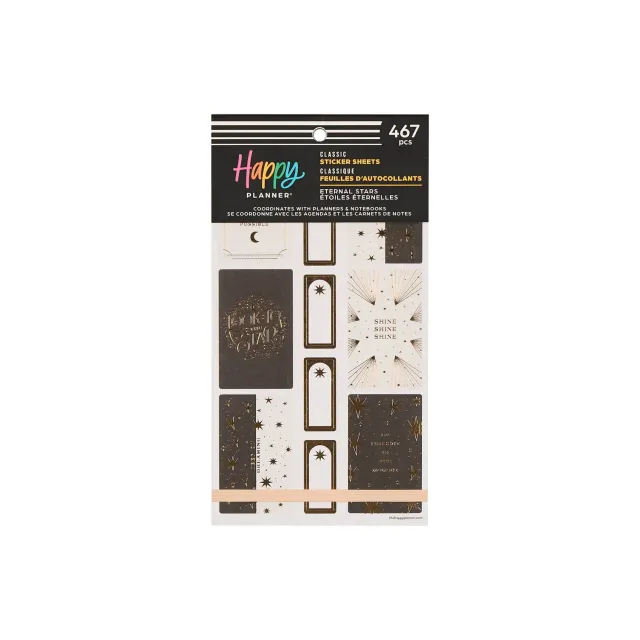 Happy Planner Eternal Stars stickers doré 30 feuilles