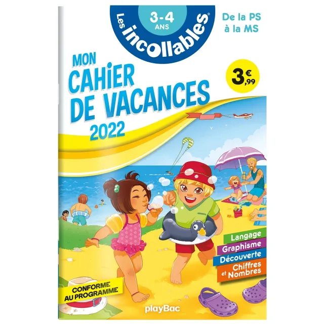 Frigobloc Les Incollables cahier vacances PS-MS 3-4 ans