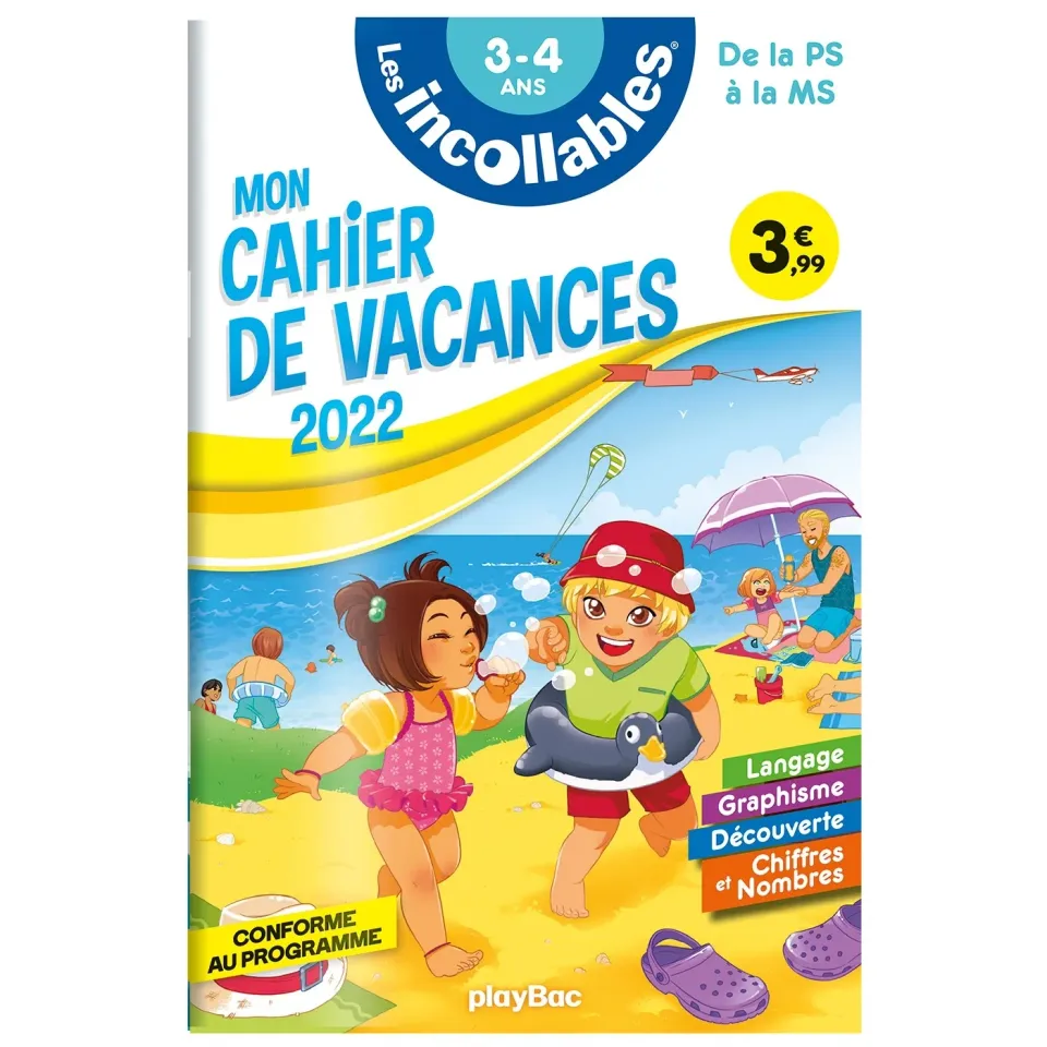 Frigobloc Les Incollables cahier vacances PS-MS 3-4 ans