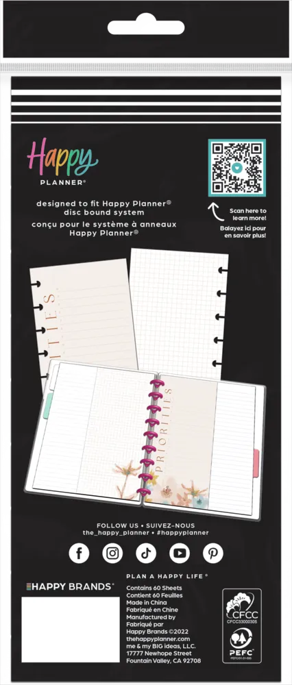 Happy Planner Softly Modern recharge papier bullet list classic 60 feuilles