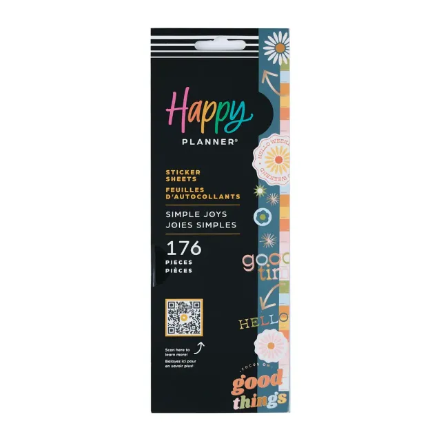 Happy Planner Simple Joys stickers déco 8 planches 176 pièces