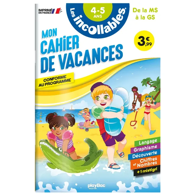 Les Incollables cahier de vacances 2026 MS vers GS 4/5 ans