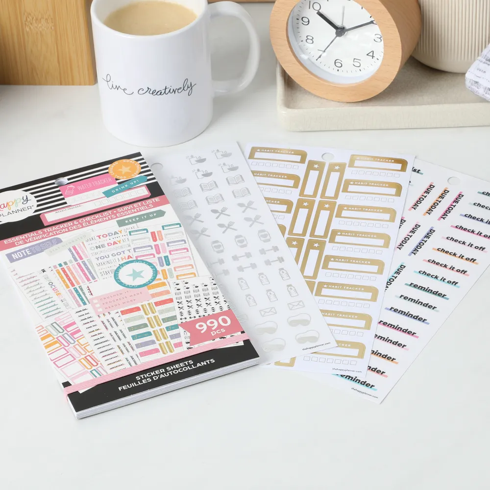 Happy Planner Essentials stickers trackers checklists 990