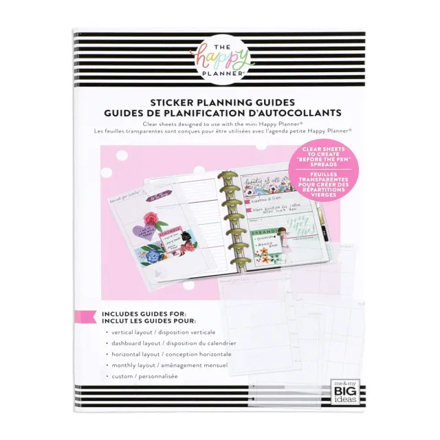 Happy Planner guide planification stickers Mini transparent x10