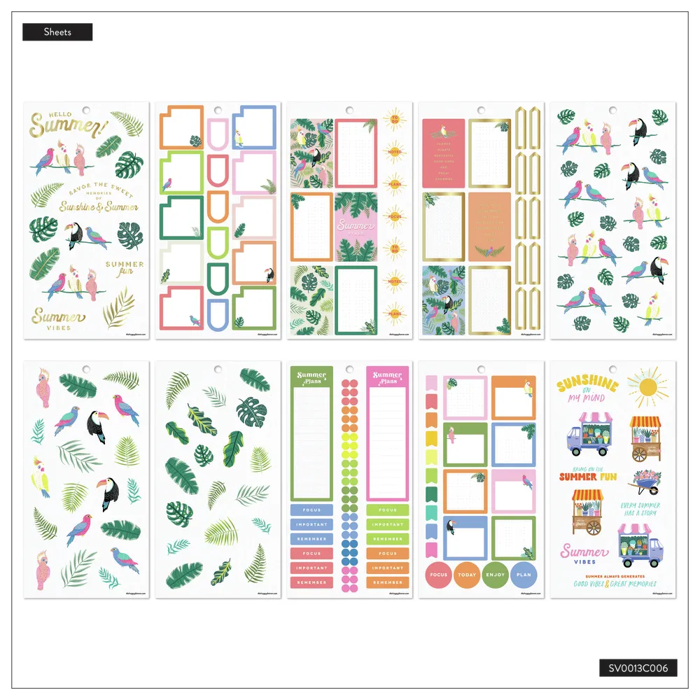 Happy Planner Summer Vibes stickers été 759 motifs 30 planches