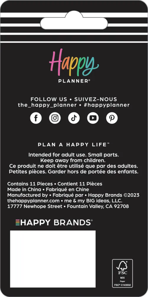 Happy Planner Stone disques plastique medium x11 marbré