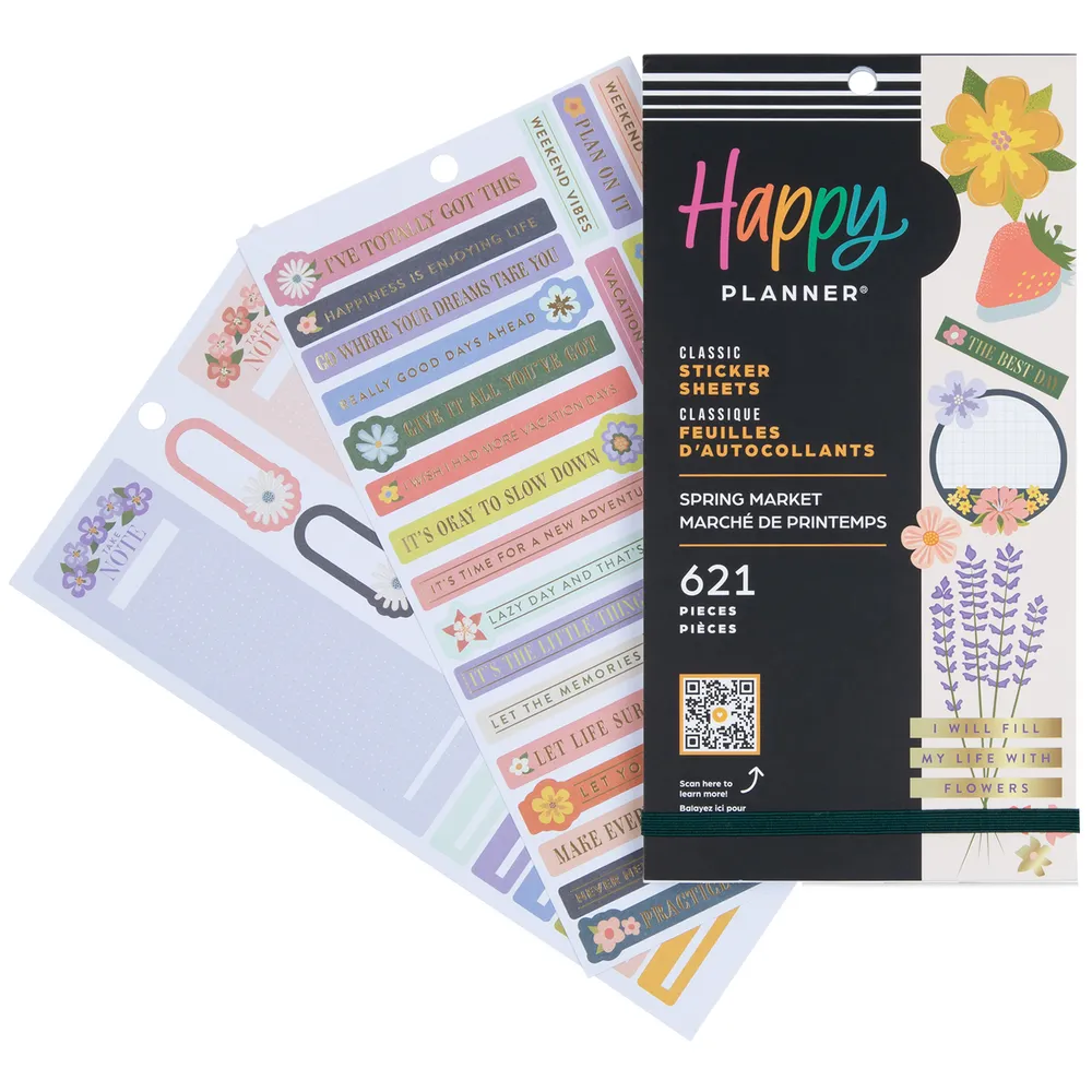 Happy Planner Spring Market carnet autocollants 621 floral agrumes