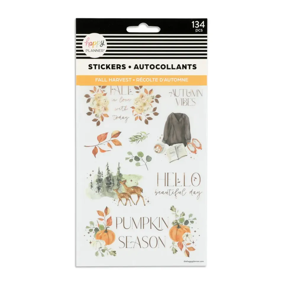 Happy Planner Fall Harvest stickers 5 feuilles 134 pièces