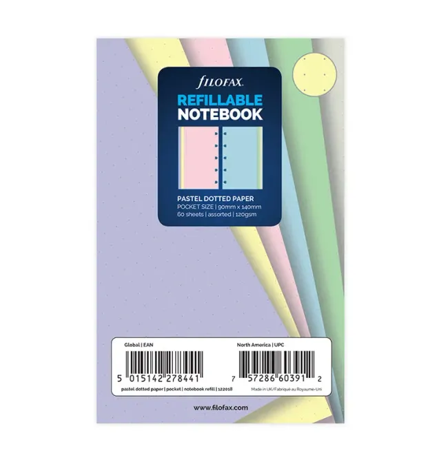 Filofax Notebook Pocket recharge pointillés pastel