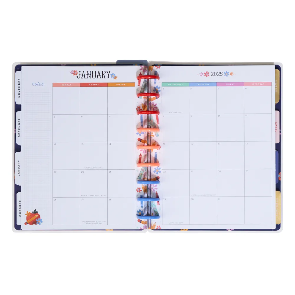 Happy Planner Classroom Brights Teacher agenda enseignant 12 mois