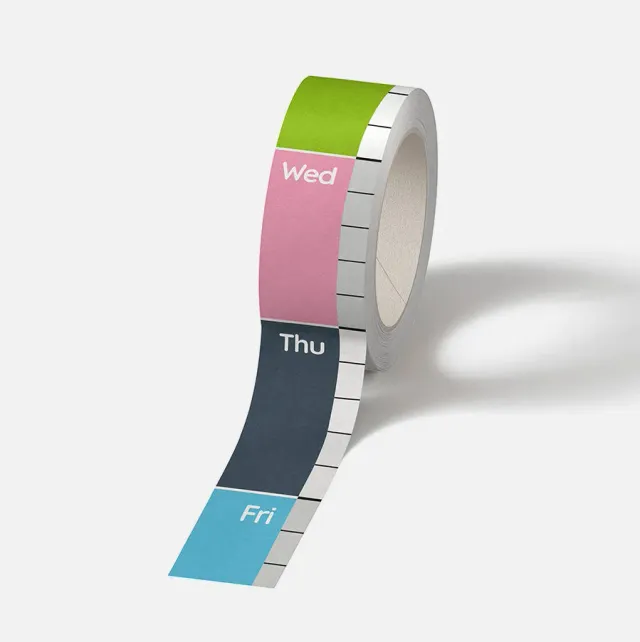 Nolki Washi Weeks washi tape semaines 15 mm x 10 m