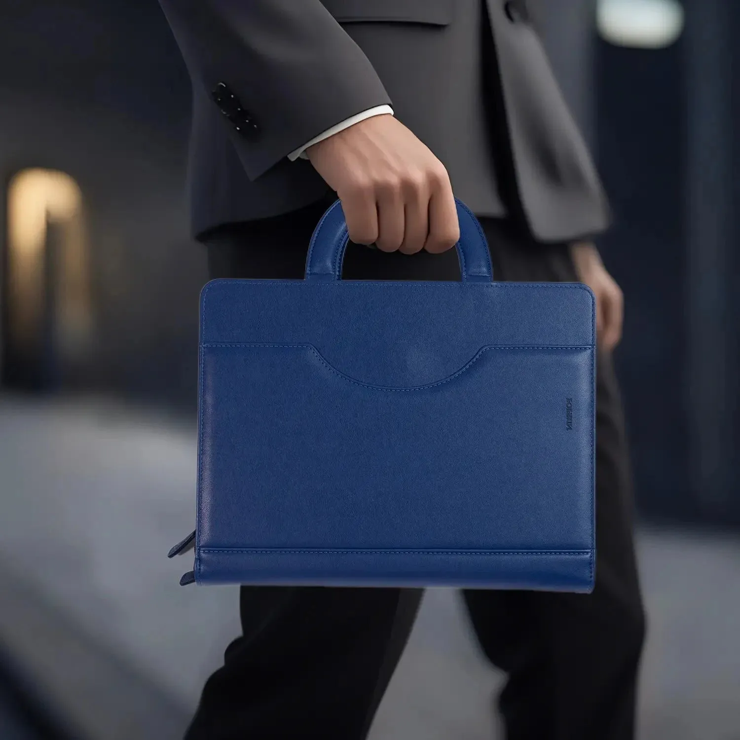 Poprun PF1113PU-BL conférencier zippé bleu avec bloc