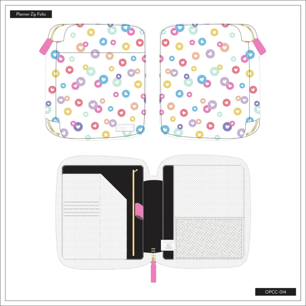 Happy Planner Happy Brights housse zippée Classic simili cuir