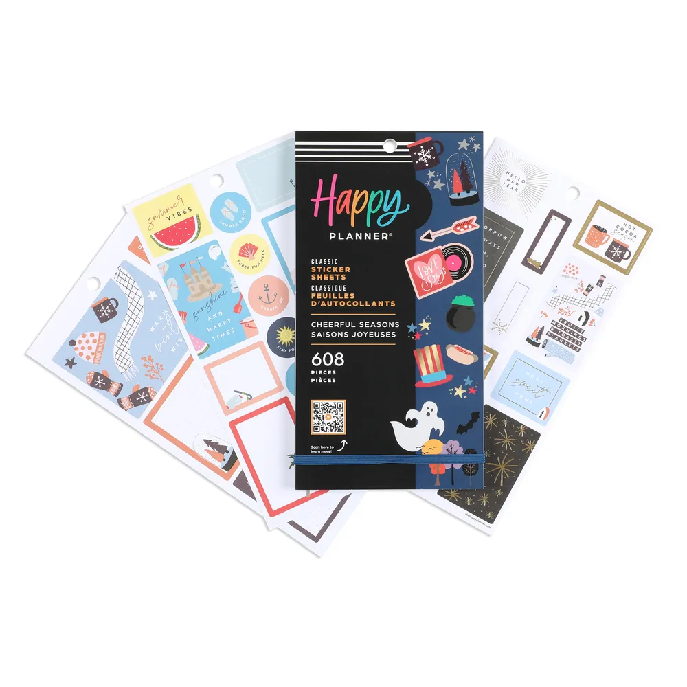 Happy Planner Cheerful Seasons stickers 608 pièces