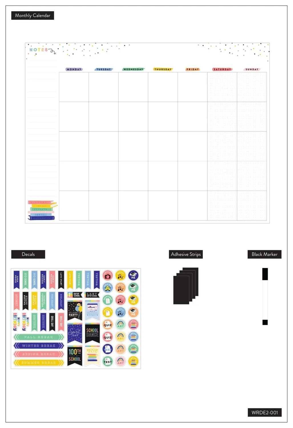 Happy Planner Happy Plans calendrier mural effaçable mensuel