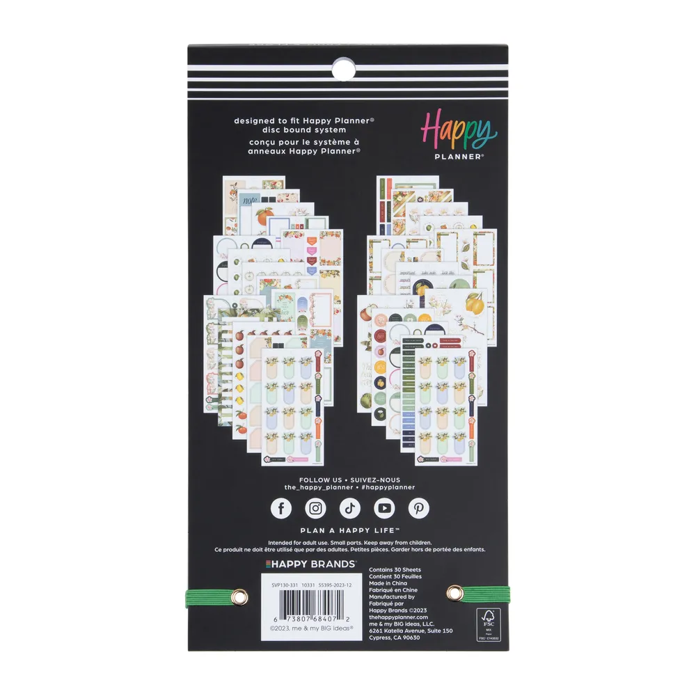 Happy Planner Fruit & Flora stickers 30 planches floral