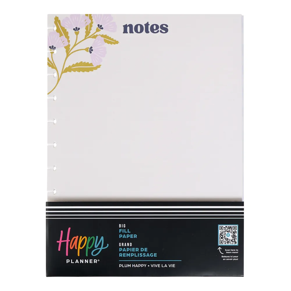 Happy Planner Plum Happy papier pointillé ligné Big 40 feuilles