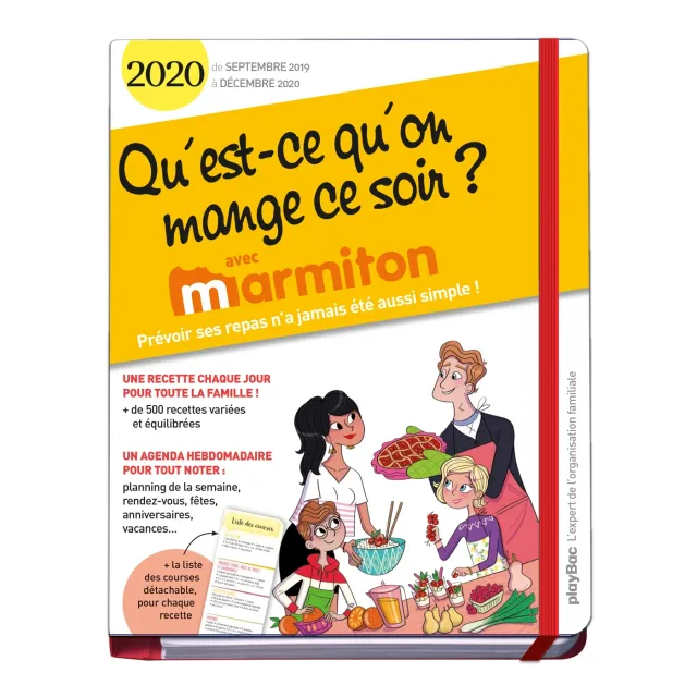 Frigobloc Qu'est-ce qu'on mange ce soir 2020 agenda familial recettes