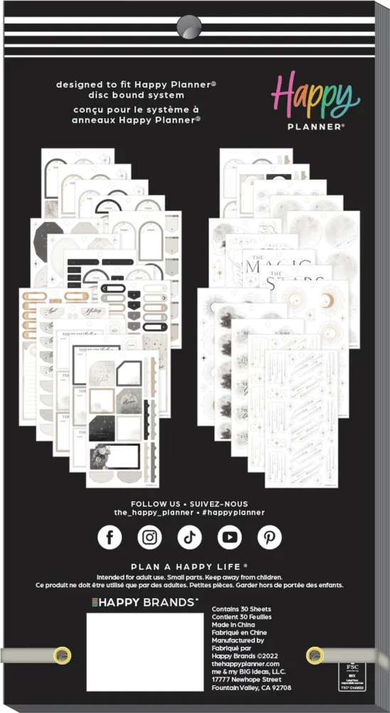 Happy Planner Celestial Elegance stickers 531 céleste
