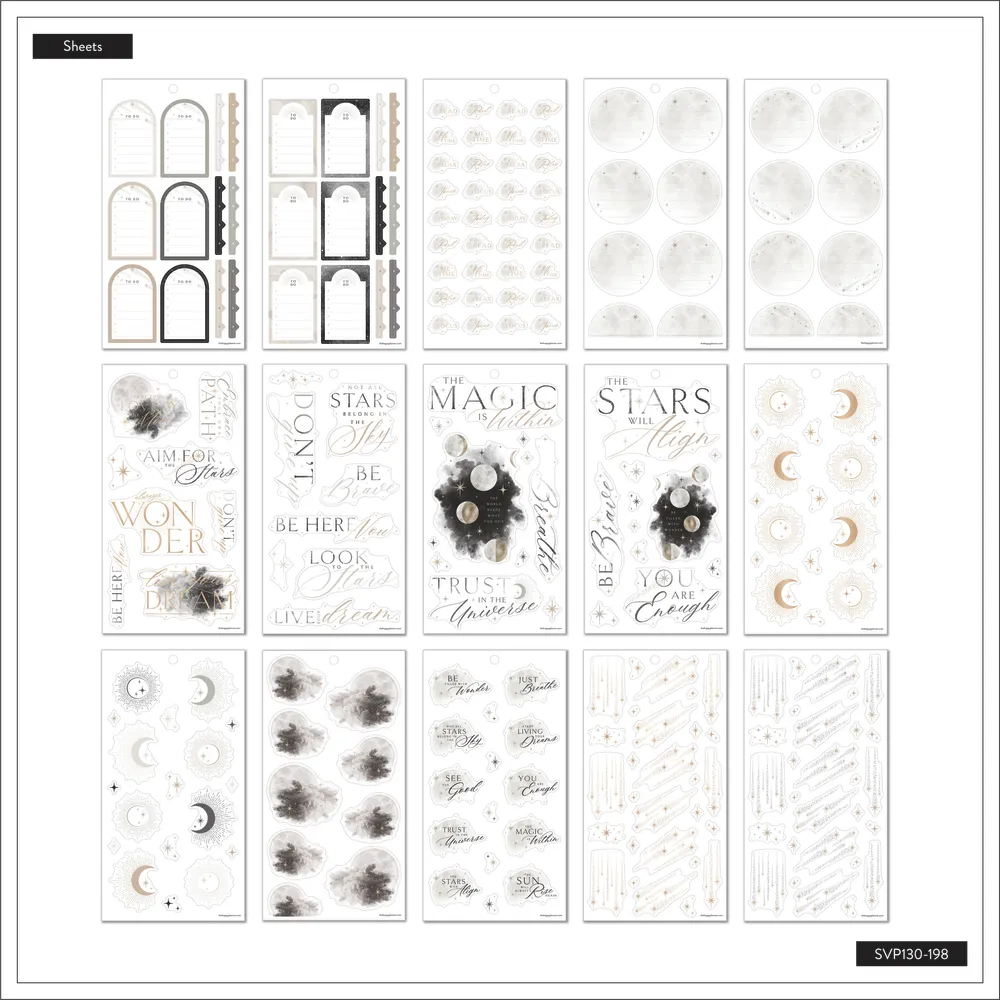 Happy Planner Celestial Elegance stickers 531 céleste