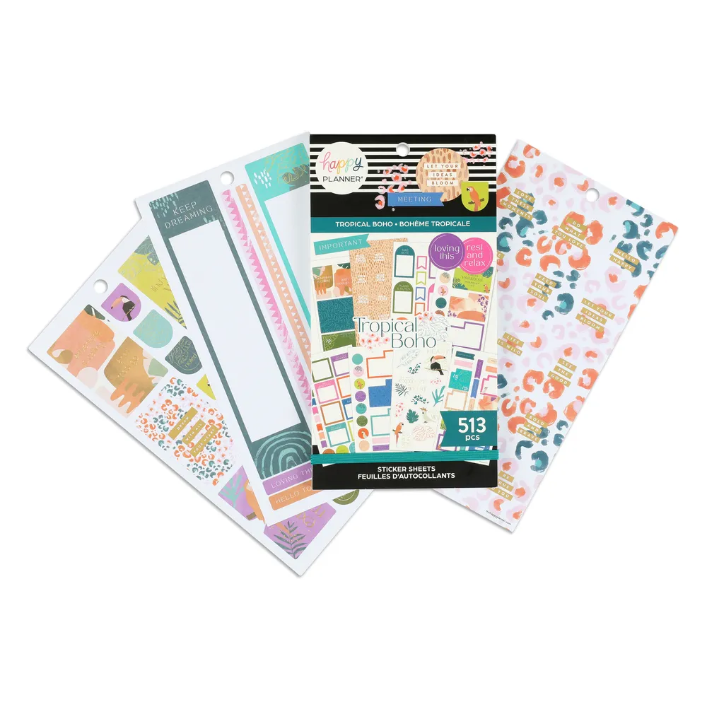Happy Planner Tropical Boho stickers 513 motifs Classic