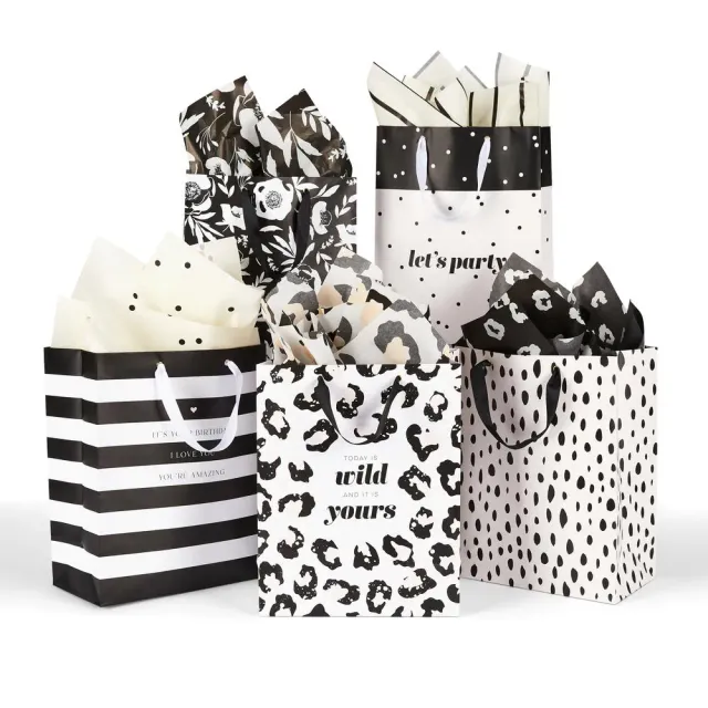 Happy Planner Black Tie Party Gift Bag Book sacs cadeaux x5 noir