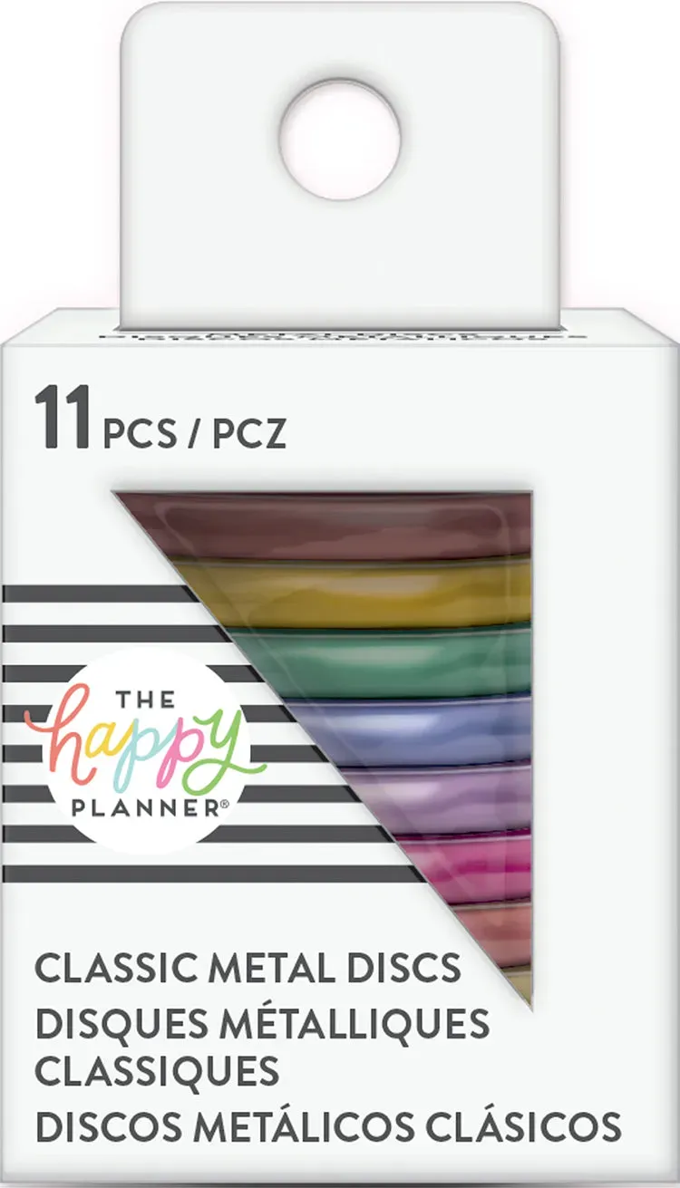 Happy Planner Medium Metal Discs anneaux rainbow x11 métal