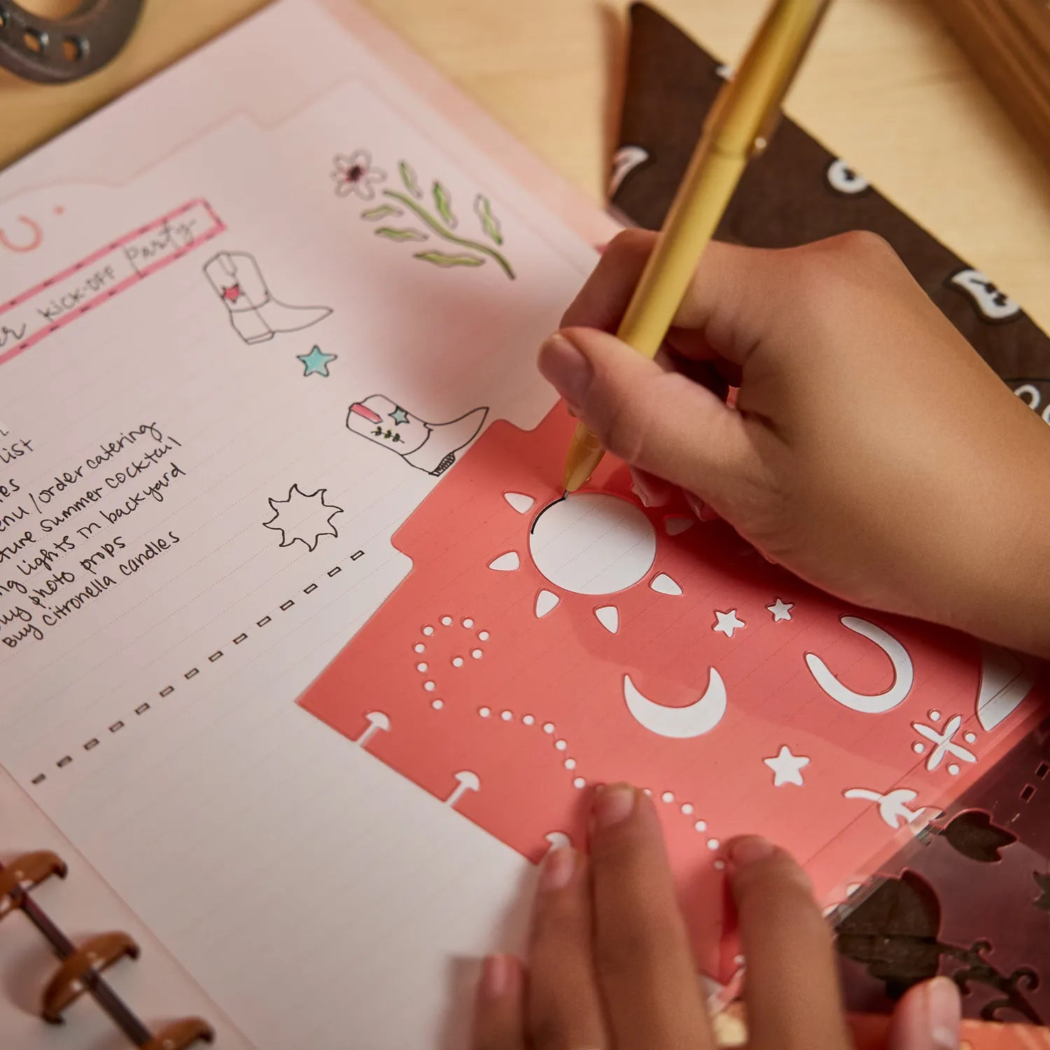 Happy Planner Western Bloom marque-pages pochoirs x3 floral