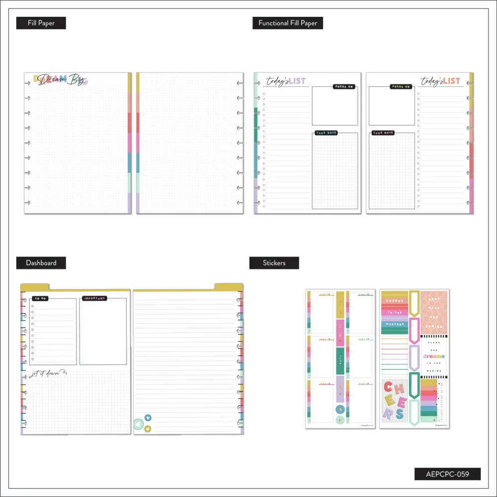 Happy Planner Happy Brights Classic compagnon accessoires pochette