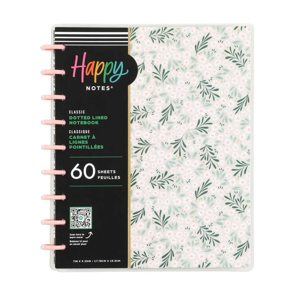 Happy Planner Moody Blooms Dotted Lined Classic Notebook carnet 60