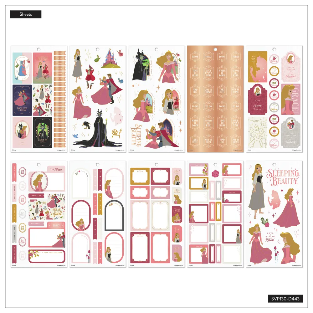 Happy Planner Disney Sleeping Beauty stickers 30 feuilles